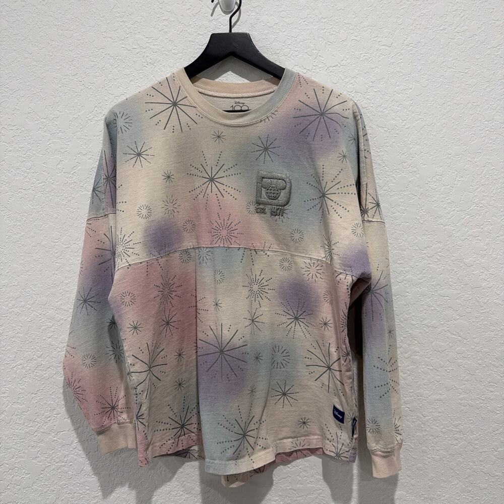 Disney Pastel Pattern 100 Years Spirit Jersey Minnie Mickey Size Medium